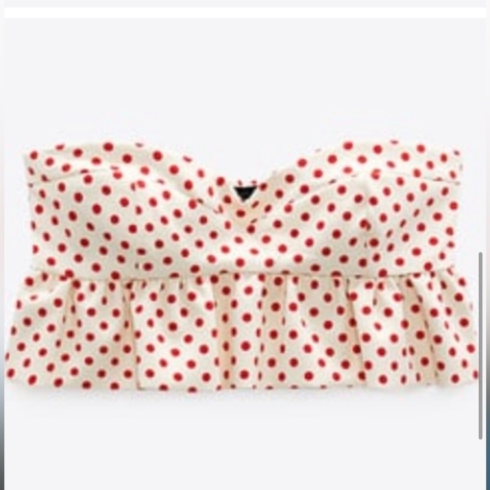 Zara polka dot crop top ❤️